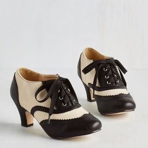Dance It Up Heel in Black and Ivory